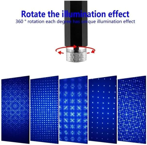 1Pc Black USB Star Projector Night Light,Adjustable Romantic Starry Sky Projector Car Light,Portable Atmosphere Decorative Auto Roof Light for Var...