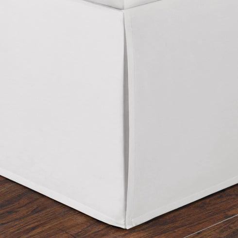 Nautica - Twin Bedskirt, Cotton 15-Inch Tailored Drop Bedding, Split Corners for Secure Fit, Oeko-Tex Certified (Solid White)...