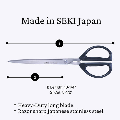ALLEX Long Scissors 10-1/4" Razor Sharp Japanese Stainless Steel Blade, Giant Scissors for Ribbon Cutting Ceremony & Paper Cutting, Large Scissors...