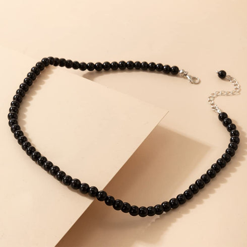 Boho Black Beaded Choker Necklace Seed Bead Choker Vintage Collar Necklace for Women and Girls...
