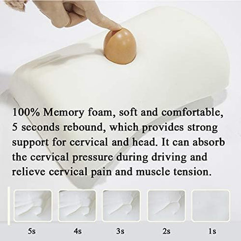 Car Headrest,Car Seat Neck Rest Pillow,Comfort Headrest Cushion for Chair,100% Memory Foam Cervical Support,Leather Headrest for Driving,Relieve N...
