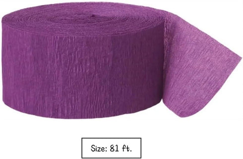 Pretty Purple Crepe Streamer - 81 ft (1 Count) - Vibrant Party Decoration For Birthdays, Weddings & Events...