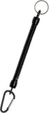 6.89 inch Black Fishing Lanyards Retractable Spiral Spring Lanyard Boating Rope Safety Wire Coiled Tether with Buckle for Pliers Grippers Fish Tac...