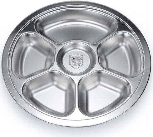 Litewoo Stainless Steel Round Divided Plate 6 Sections...