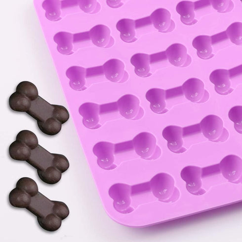 Bone Shaped Silicone Molds, 18 cavity, Food Grade, for Chocolate, Candy, Cake, Pudding, Jelly, Dog Treats. 4 Pcs...