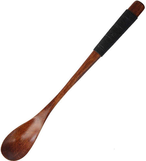 2 Set of Retro Handcrafted Wooden Long Coffee Tea Spoon Coffee Stirrers with Cable Tie...