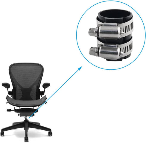 6PCS Home Office Desk Chairs Fixing a Sinking Office Chair Cylinder Alternatives Gas Lift with 12PCS Stainless Steel Hose Clamps...