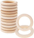 Mandala Crafts 75mm Wooden Rings Macrame Supplies - 20 Unfinished DIY Natural Wood Macrame Rings Circles for Crafts and Jewelry Making...