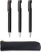 ZEBRA Blen3C Blue, Red, Black 0.7mm Ballpoint Multicolor Pen (Black) x3, Black slim pen case...