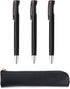 ZEBRA Blen3C Blue, Red, Black 0.7mm Ballpoint Multicolor Pen (Black) x3, Black slim pen case...