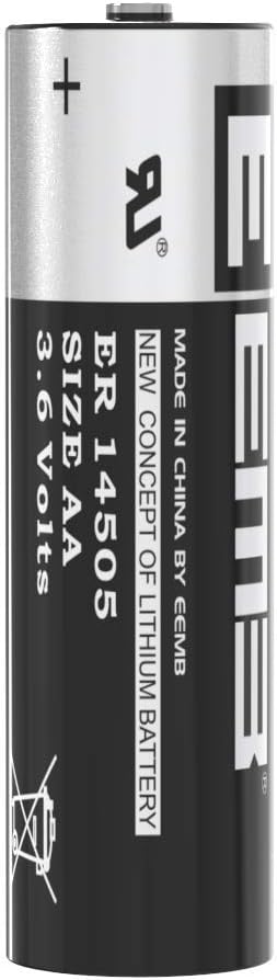 EEMB ER14505 Nonrechargeable 3.6V Lithium Battery Li-SOCL? AA Size 2600mAh High Capacity UL Certified Single-Use 3.6V Lithium Thionyl Chloride Bat...