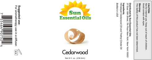 Sun Essential Oils 8oz - Cedarwood Essential Oil - 8 Fluid Ounces - Cedarwood Essential Oil - Cedarwood Oil Essential - Cedar Oils...