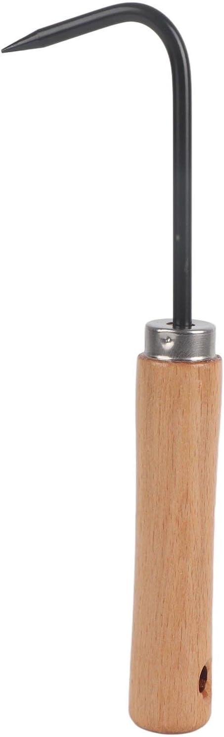 Black 250mm Horticultural Weeding Hook Single Claw Root Hook Bonsai Root Hook Garden Hook Single Claw Root for Digging, Weeding, Loosening?Hand To...