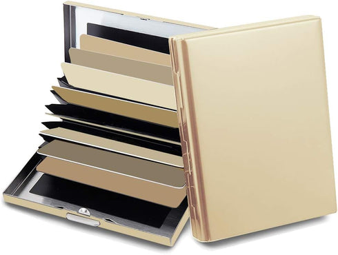 EASTNIGHTS RFID Credit Card Holder Protector Metal Credit Card Wallet Business Card Holder for Men Women Gift Box Package (Gold)...