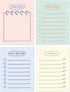 Monolike Memopad Sketch Planning Ver.2 design SET - 4 Packs, 4 Different Designs, 100 Sheets Per Pad, Total 400 Sheets, Note pads, Writing pads...