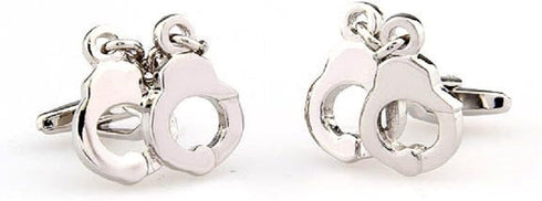 Handcuffs Police Pair of Cufflinks in a Presentation Gift Box & Polishing Cloth...