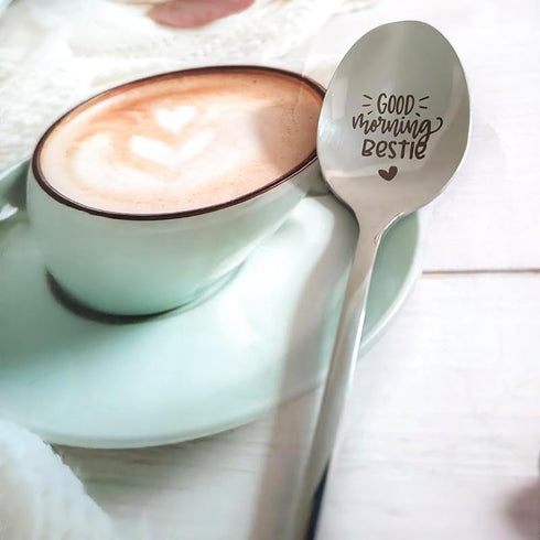 Bestie Best Friend Spoon Gifts for Women Teen Girls Good Morning Bestie Spoons for Best Friends Christmas Birthday Gift for BFF Friendship Gifts C...