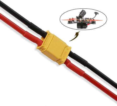 5Pairs XT30 Plug Male Female Connector with 100mm 16AWG Silicone Wire for RC LiPo Battery FPV Drone...