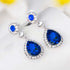 3 PCS Jewelry Set for Women Crystal Pendant Necklace Earring Ring...