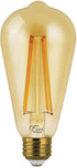 Euri Lighting VST19-3020ea, Dimmable LED ST19 Filament, 5.5W (60W Equal) 500lm, 80CRI, Warm White (2200K), Amber Tint, E26, 120V, Wet Rated, UL En...
