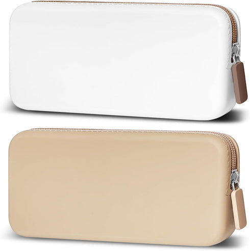 2 PCS Silicone Travel Makeup Bag Makeup Brush Holder Travel Zippered Pouch Silicone Makeup Brush Travel Case Purse Organizer for Makeup Tools and ...