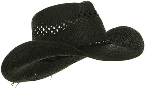 MG Womens Straw Outback Toyo Cowboy Hat, Black...