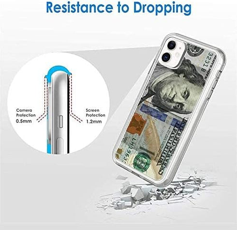 Transparent Soft TPU Flexible Corver Case Compatible with iPhone 14 Pro Cover Money One Hundred Dollar Bill 100 Case...