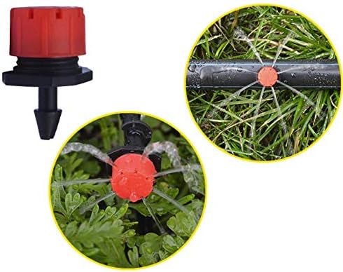 50PCS Adjustable Irrigation Drippers Sprinklers 1/4 Inch Emitters Drip Watering System for Vegetable Gardens, Flower beds, Lawn, Herbs Gardens...