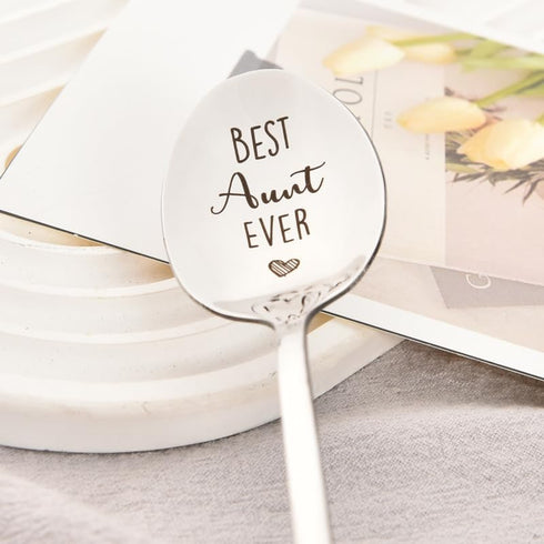 Birthday Gifts for Best Aunt Ever Spoon for Hot Tea Coffee Cocoa Spoons Great Aunt Thank You Appreciation Gifts for Women Auntie Aunty Anniversary...