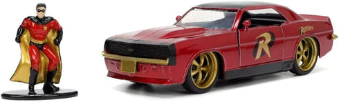 DC Comics 1:32 1969 Chevy Camaro Die-cast Car w/ 1.65" Robin Figure, Toys for Kids and Adults...