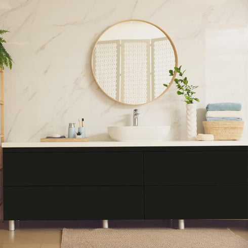 Yancorp Matte Black Wallpaper Plain Vinyl Film Self-Adhesive Shelf Liner Drawer Peel-Stick Countertop Removable (16"x194", Black)...