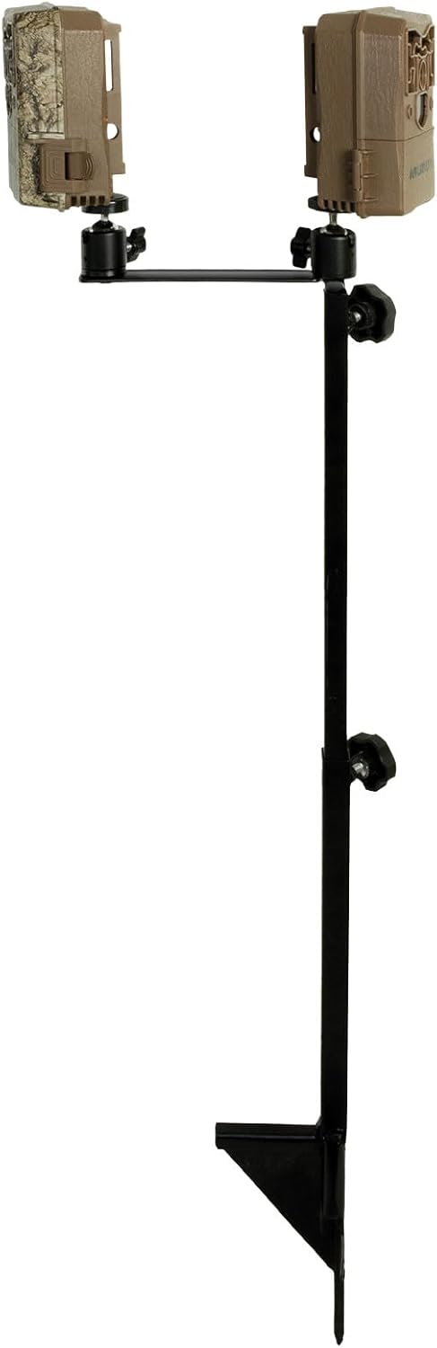 Muddy Dual Camera Durable Steel Fully Adjustable Portable Easy-to-Install Hunting Outdoor Ground Mount | Works on Cameras with 1/4" - 20 Receiver...