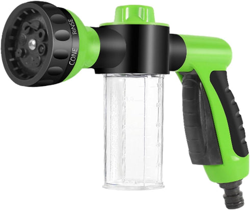 Car Wash Nozzle, High Pressure Water Garden Hose Nozzle with 8 Watering Patterns, Foam Sprayer with Soap Dispenser Bottle for Car Washing, Waterin...