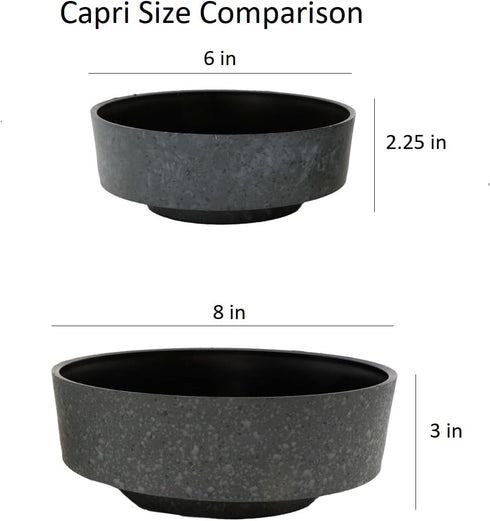 The HC Companies 6 Inch Round Capri Succulent Pot - Decorative Indoor Plastic Planter with Drainage, Faux Concrete...