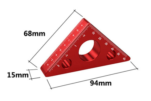 Aluminium Alloy Woodworking Triangle Ruler Inch Metric Measuring Tools 45 Degree Carpentry Squares Precision Woodworking Tools (Small)...