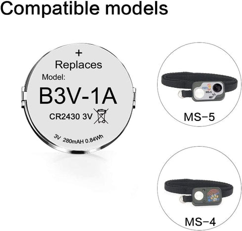Abeden B3V 1A Lithium Replacement Battery Compatible with High Tech Pet Single Electronic Collar Battery for Model MS-4 and MS-5 12 Pack...