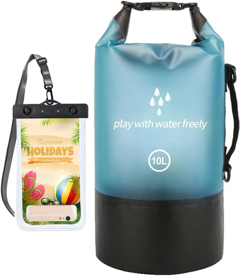 Waterproof Dry Bag,5L/10L/20L Roll Top Lightweight Dry Storage Bag Backpack with Waterproof Phone Case for Travel,Swimming,Boating,Kayaking,Fishin...