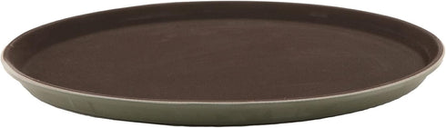 G.E.T. NS-1400-BR BPA-Free Non-Slip Plastic Round Serving Tray, 14", Brown...