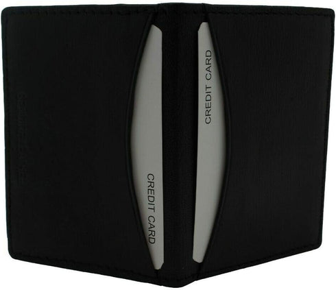 MARSHAL Slim Thin Leather Credit Card ID Mini Wallet Holder Bifold Driver's License Safe...