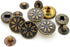 CRAFTMEMORE Antique Brass Snowflake Snap Fasteners S-Spring Popper Stud Closure Button for Jeans Jacket Leather Craft 10 Pack TL03 (17 mm)...