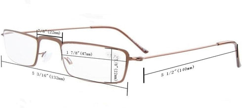 Eyekepper 5-Pack Stainless Steel Frame Half-eye Style Reading Glasses Readers Gunmetal...