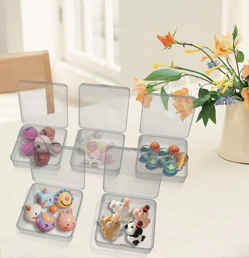KAUIQU Bead Organizer Box, 12 Pack Clear Plastic Small Storage Container with Lid, Diamond Art Storage Containers Use for DIY Crafts, Pills, Jewel...