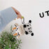 UnnFiko Plush Doll Case Compatible with Airpods, Cute Piglet Cow Soft Fur Fluffy Case Cover with Keychain (Airpods 1 & 2, Cute Cow)...