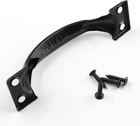 2 PCS Gate Handle Pulls, 4" Pulls in Black, Garage Door Pull Handle with Screws for Outdoor, Drawer & Garage (Black, 4 Inch)...