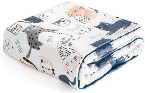 Unisex Lightweight Comfortable Super Soft Plush Minky Baby Blanket in 30x40, Newborn Receiving CAT Baby boy Girl Blankets with Dotted Backing, Tod...