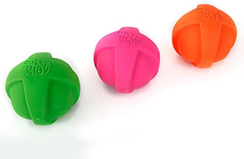 Hartz DuraPlay Ball Squeaky Latex Dog Toy, Neon Green, Neon Pink & Neon Orange, Large 3 Count Pack...