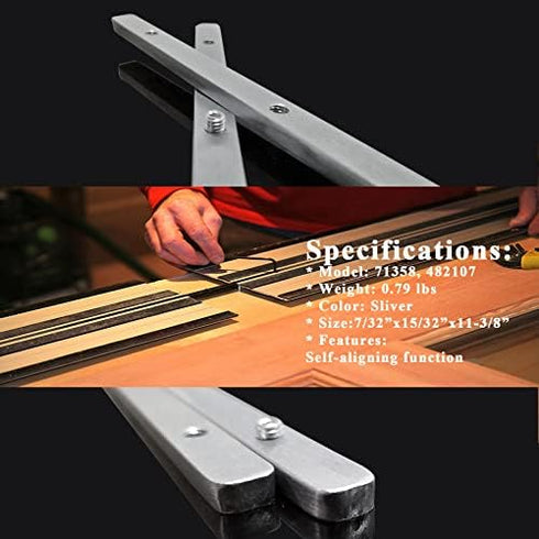 Guide Rail Connector Accessory Kit 71358 482107 for Festool Makita DeWalt Track Saw Long Cuts, Triton in Integrated Guide Rail T-Slots for Secure ...