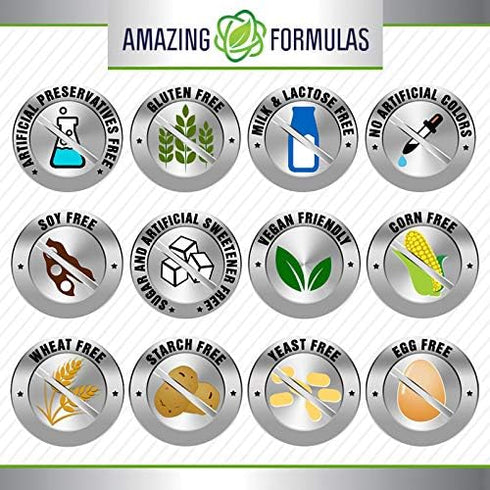 Amazing Formulas L-Ornithine 1500 Mg Per Serving Veggie Capsules Supplement | Non-GMO | Gluten Free | Made in USA (120 Count)...
