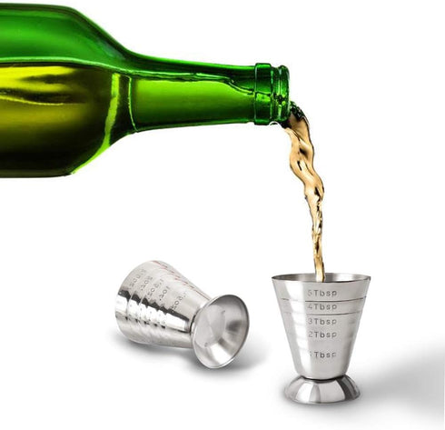 Stainless Steel Measuring Cup, 2.5 oz, 75 ml, 5 Tbsp, Cocktail Jiggers, Pack of 2...