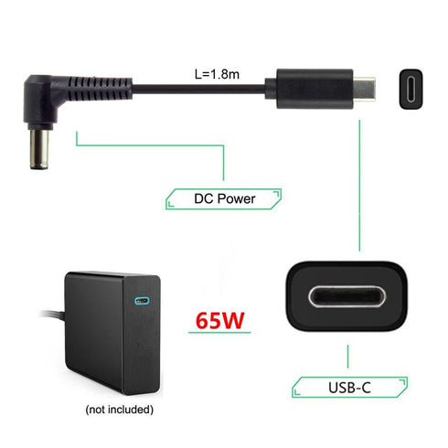 chenyang USB C to DC 6.0x1.4mm Power PD 65W Charge Cable for Laptop Notebook...